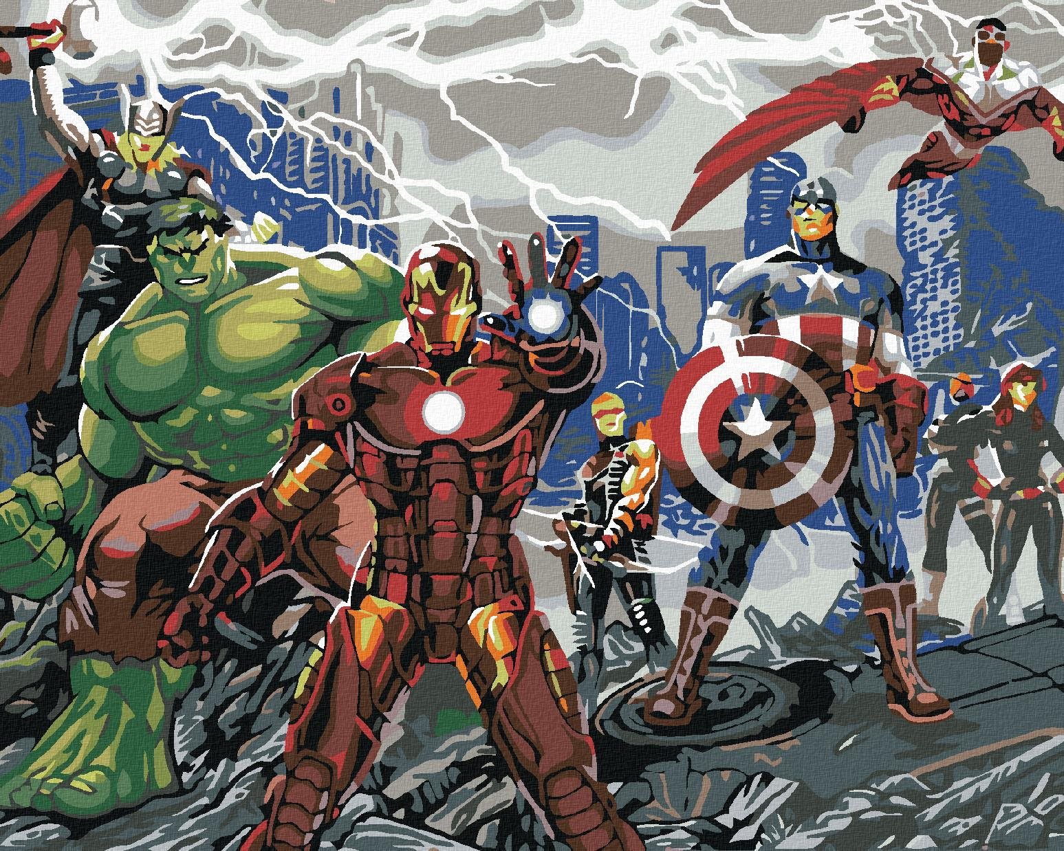 Diamondi - AVENGERS HRDINOVÉ, 40x50 cm, vypnuté plátno na rám