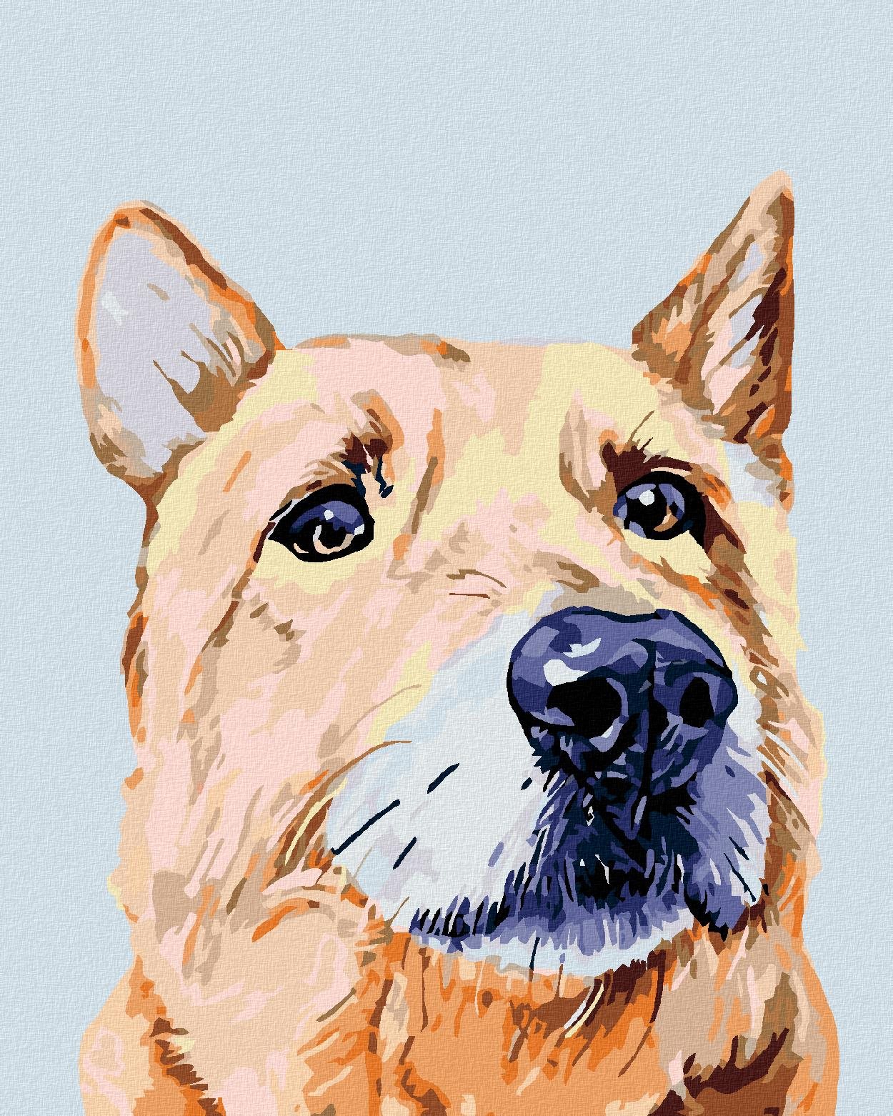 Diamondi - SMUTNÝ PES, 40x50 cm, vypnuté plátno na rám