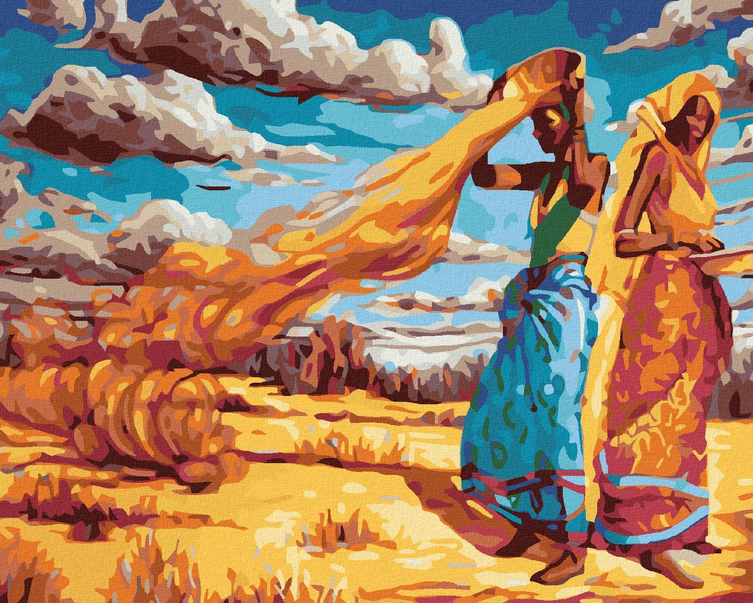 Diamondi - AFRICKÉ ŽENY, 40x50 cm, vypnuté plátno na rám