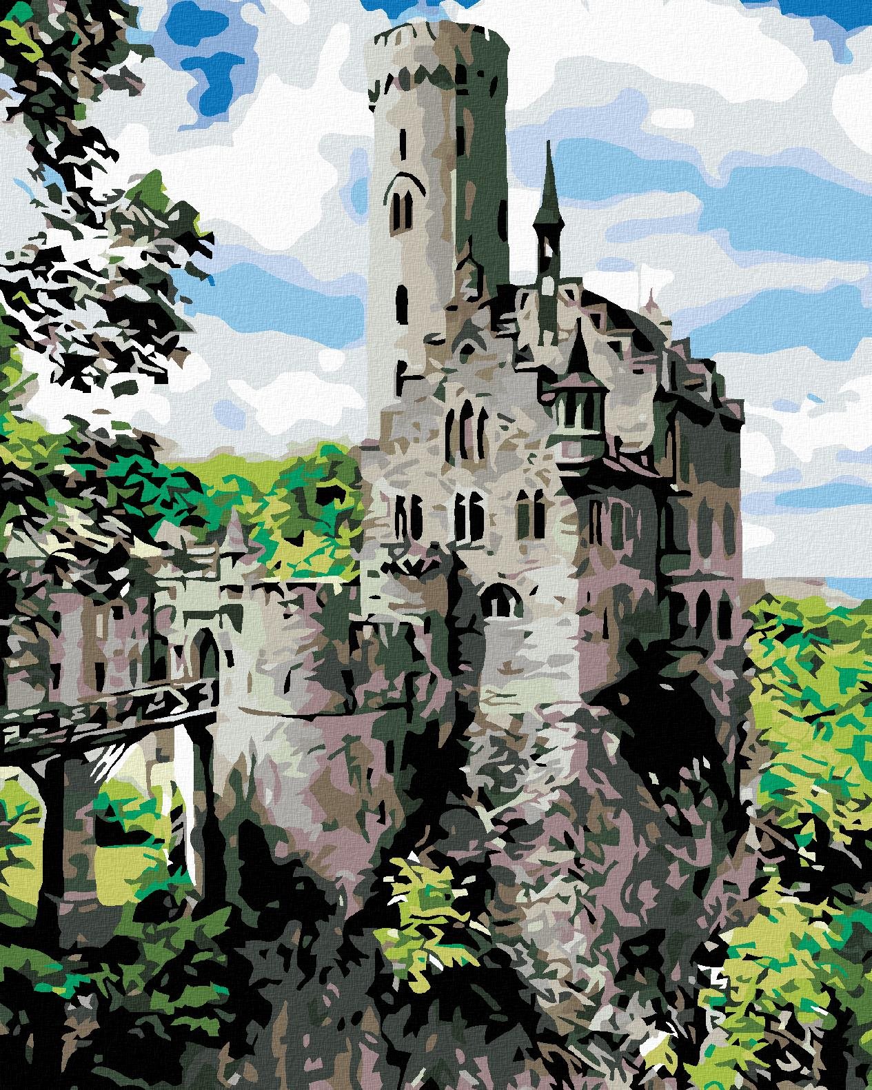 Diamondi - RYTÍŘSKÝ HRAD, 40x50 cm, vypnuté plátno na rám