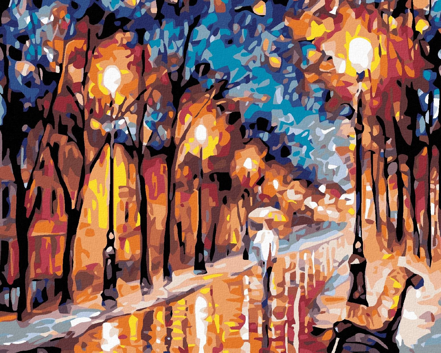 Diamondi - VEČERNÍ ULICE, 40x50 cm, vypnuté plátno na rám