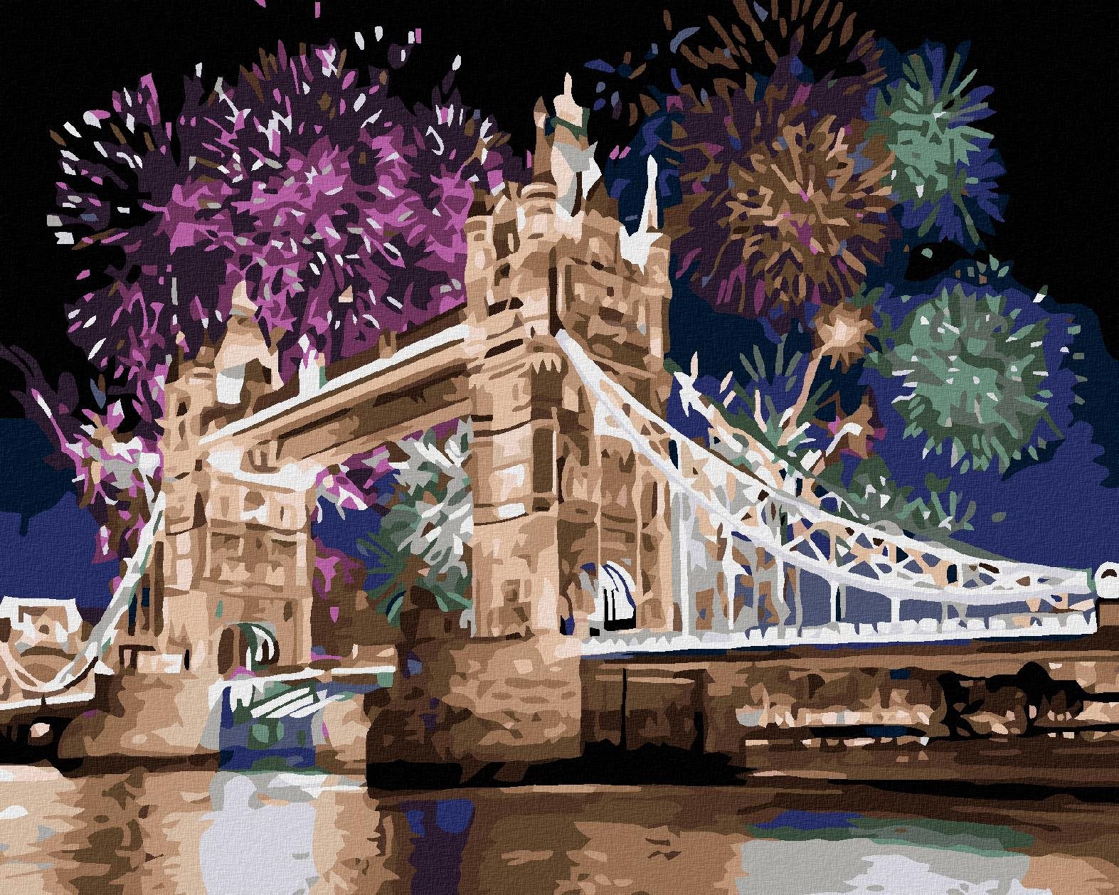 Diamondi - TOWER BRIDGE, 40x50 cm, vypnuté plátno na rám