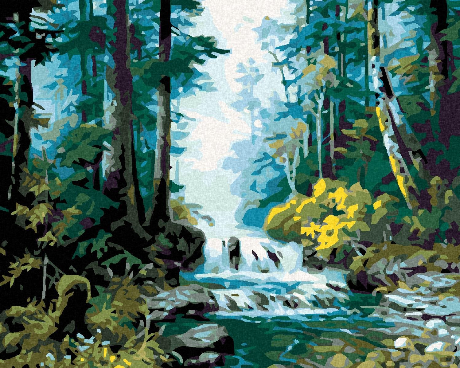 Diamondi - LESNÍ POTOK, 40x50 cm, vypnuté plátno na rám