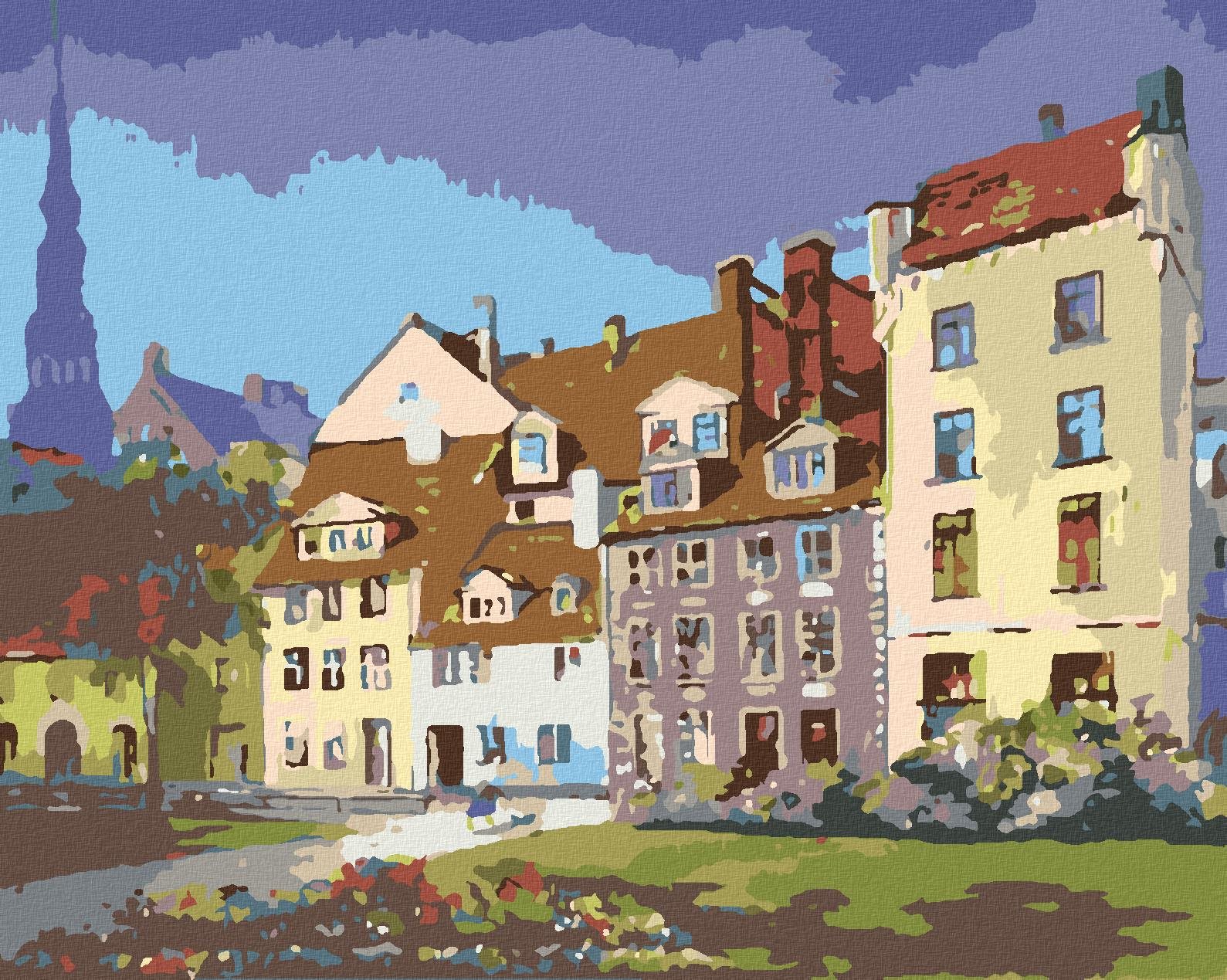 Diamondi - ŘADOVÉ DOMKY, 40x50 cm, vypnuté plátno na rám