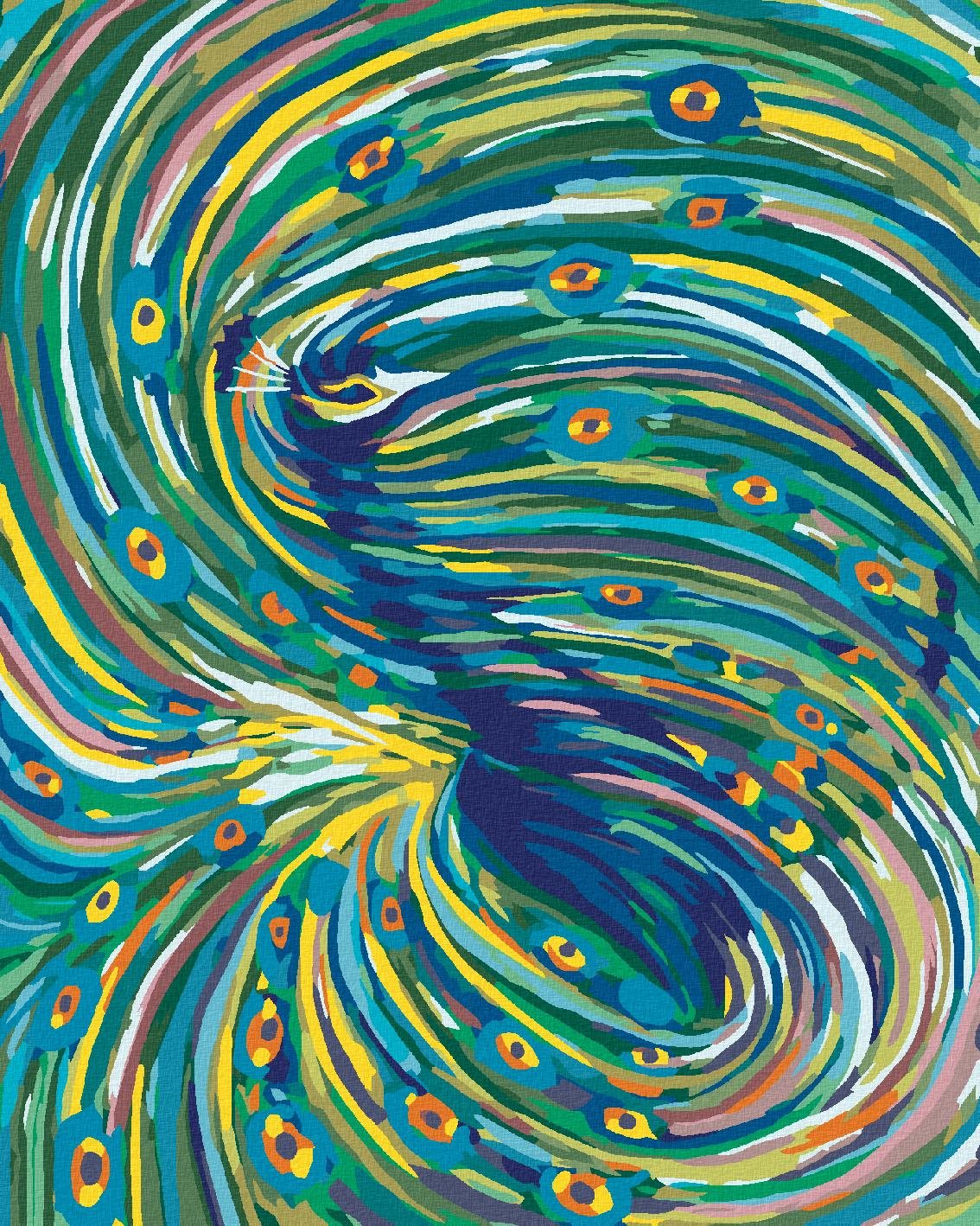 Diamondi - BAREVNÝ PÁV, 40x50 cm, vypnuté plátno na rám