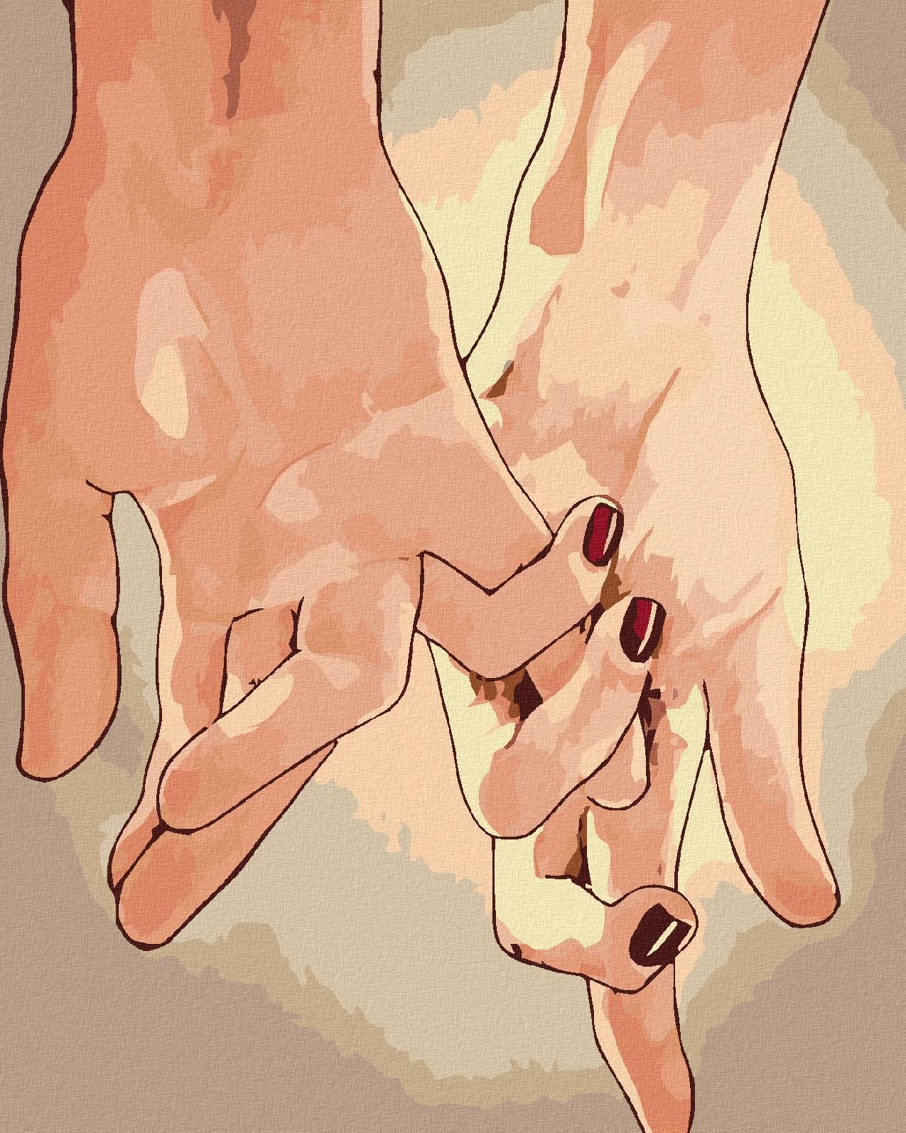 Diamondi - PROPLETENÉ RUCE, 40x50 cm, vypnuté plátno na rám