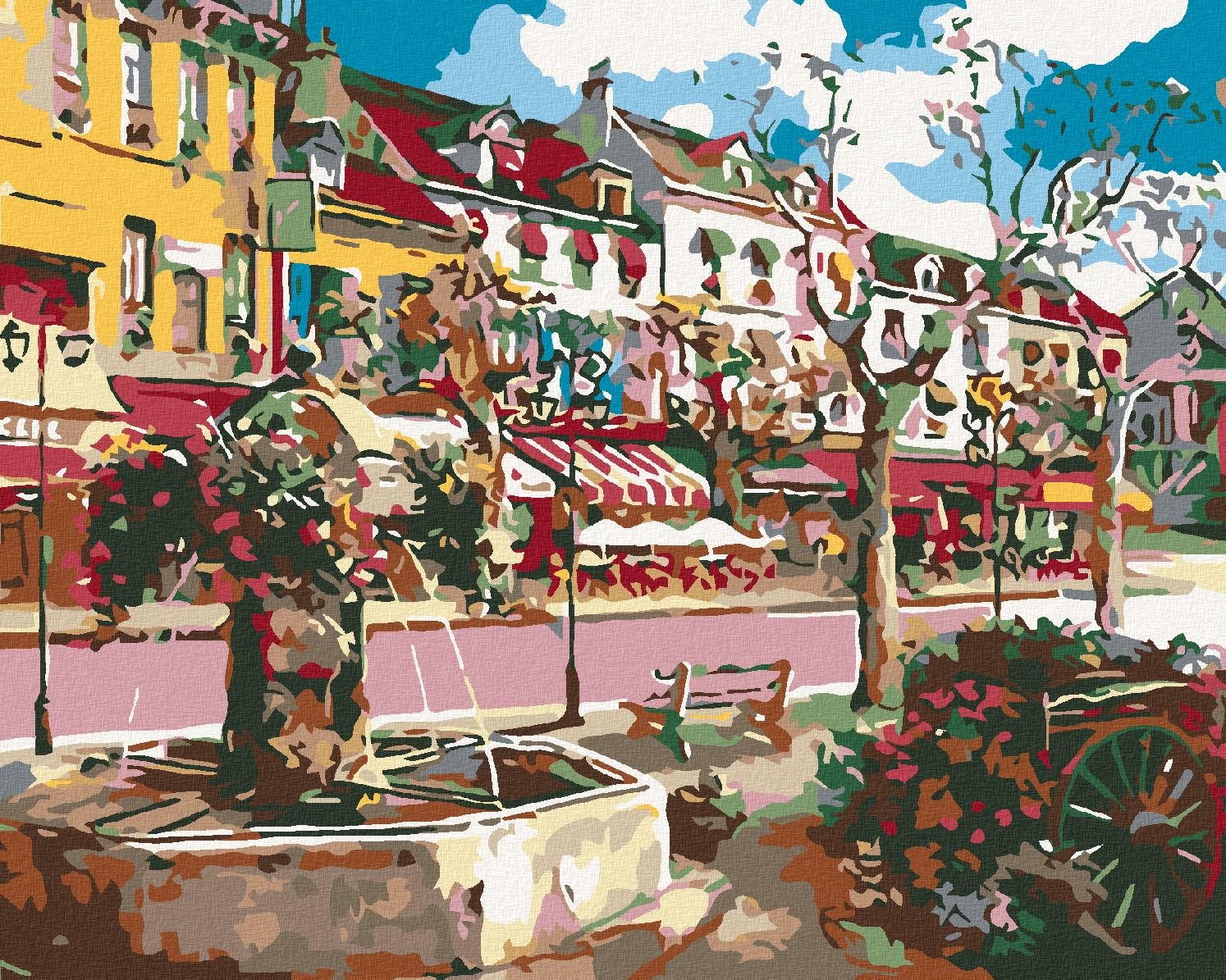 Diamondi - LETNÍ ULICE, 40x50 cm, vypnuté plátno na rám
