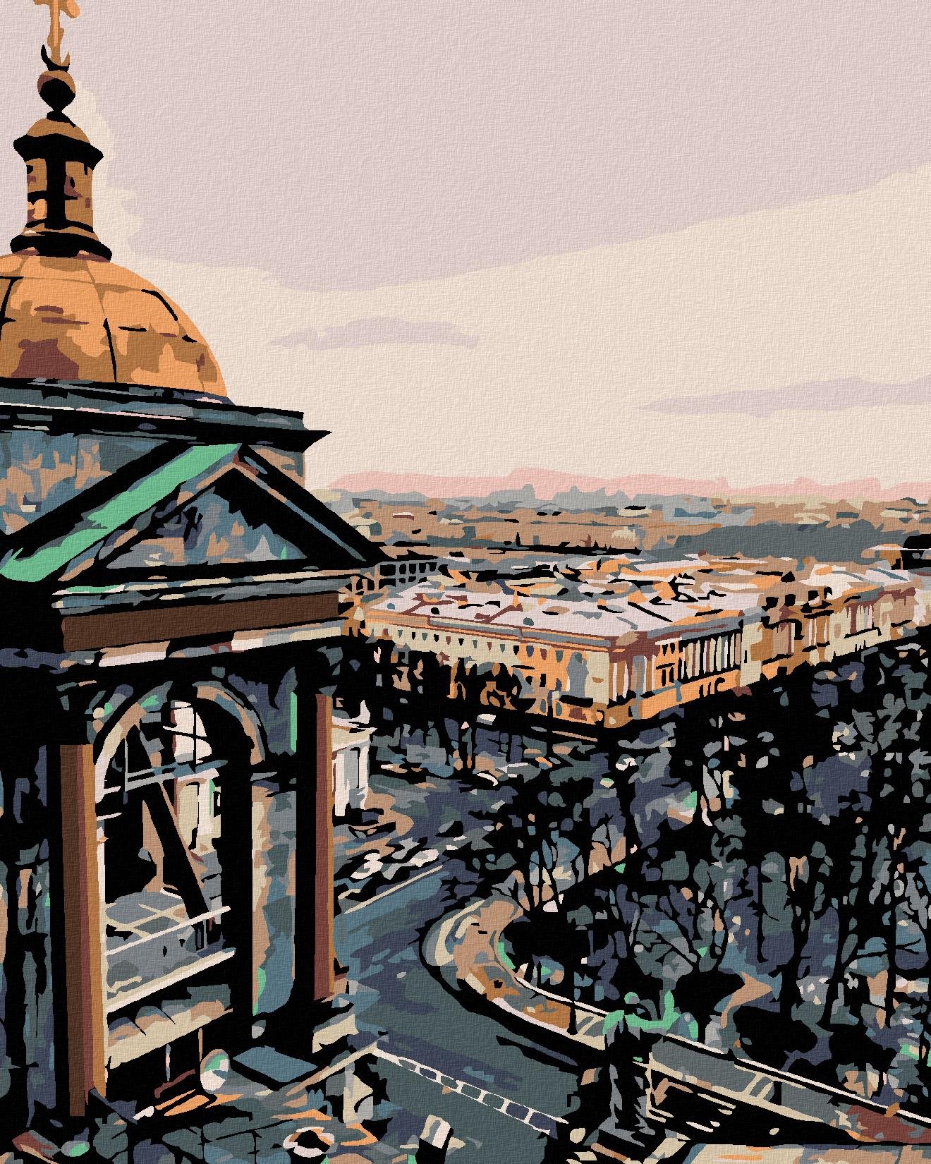 Diamondi - VÝHLED NA MĚSTO, 40x50 cm, vypnuté plátno na rám