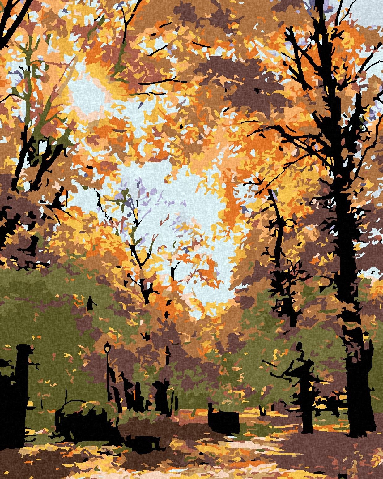 Diamondi - PODZIMNÍ STROMY, 40x50 cm, vypnuté plátno na rám