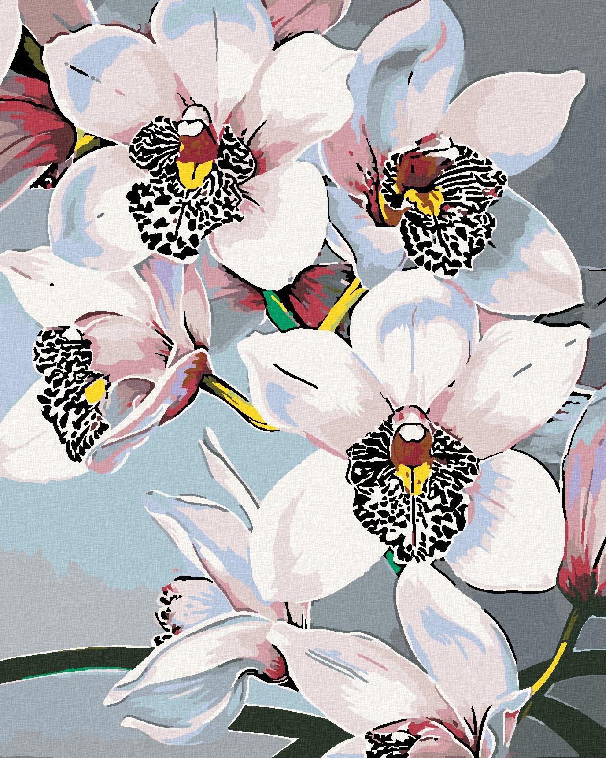 Diamondi - NÁDHERNÉ ORCHIDEJE, 40x50 cm, vypnuté plátno na rám