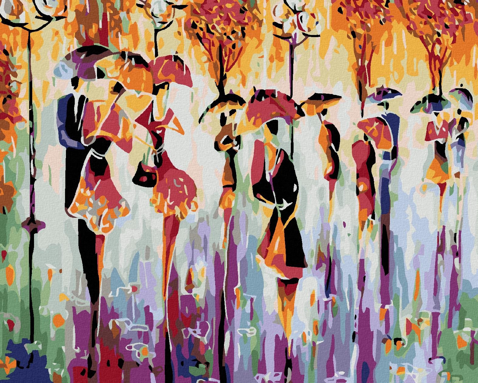 Diamondi - BAREVNÉ SILUETY, 40x50 cm, vypnuté plátno na rám