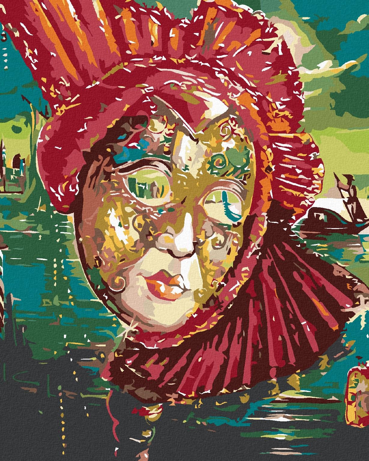 Diamondi - KARNEVALOVÁ MASKA, 40x50 cm, vypnuté plátno na rám