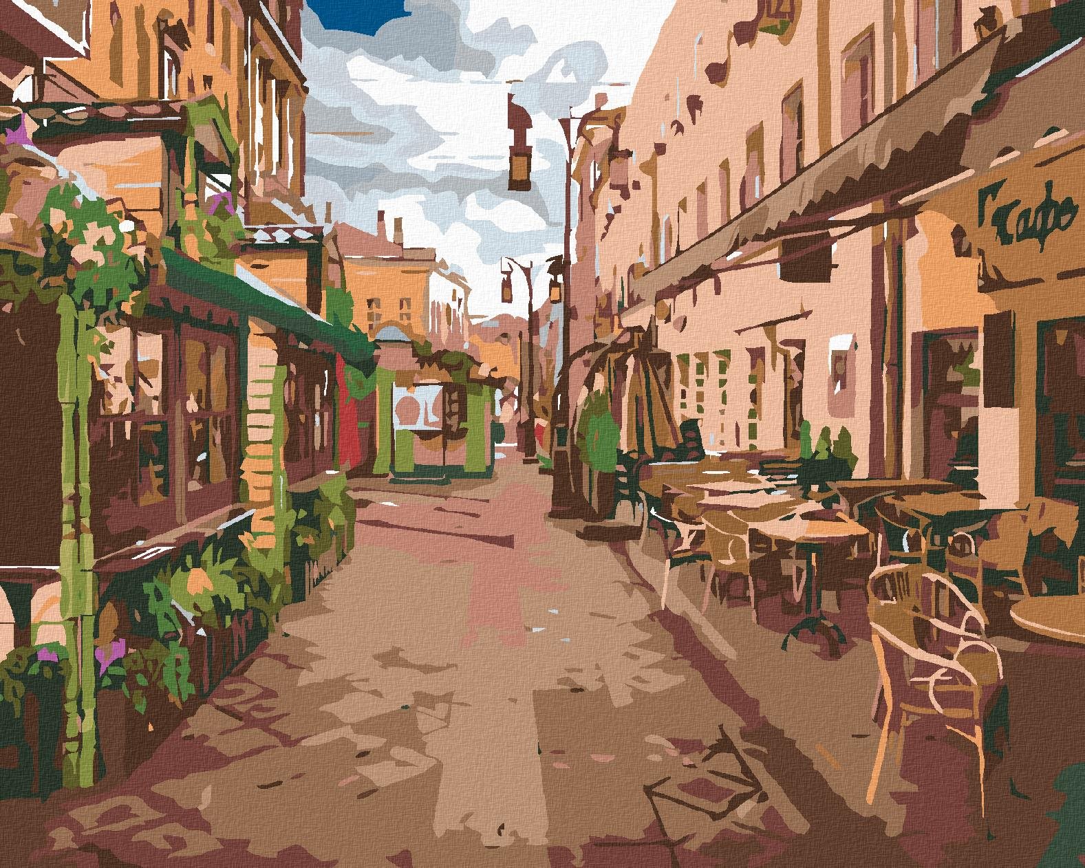 Diamondi - PRÁZDNÉ MĚSTEČKO, 40x50 cm, vypnuté plátno na rám