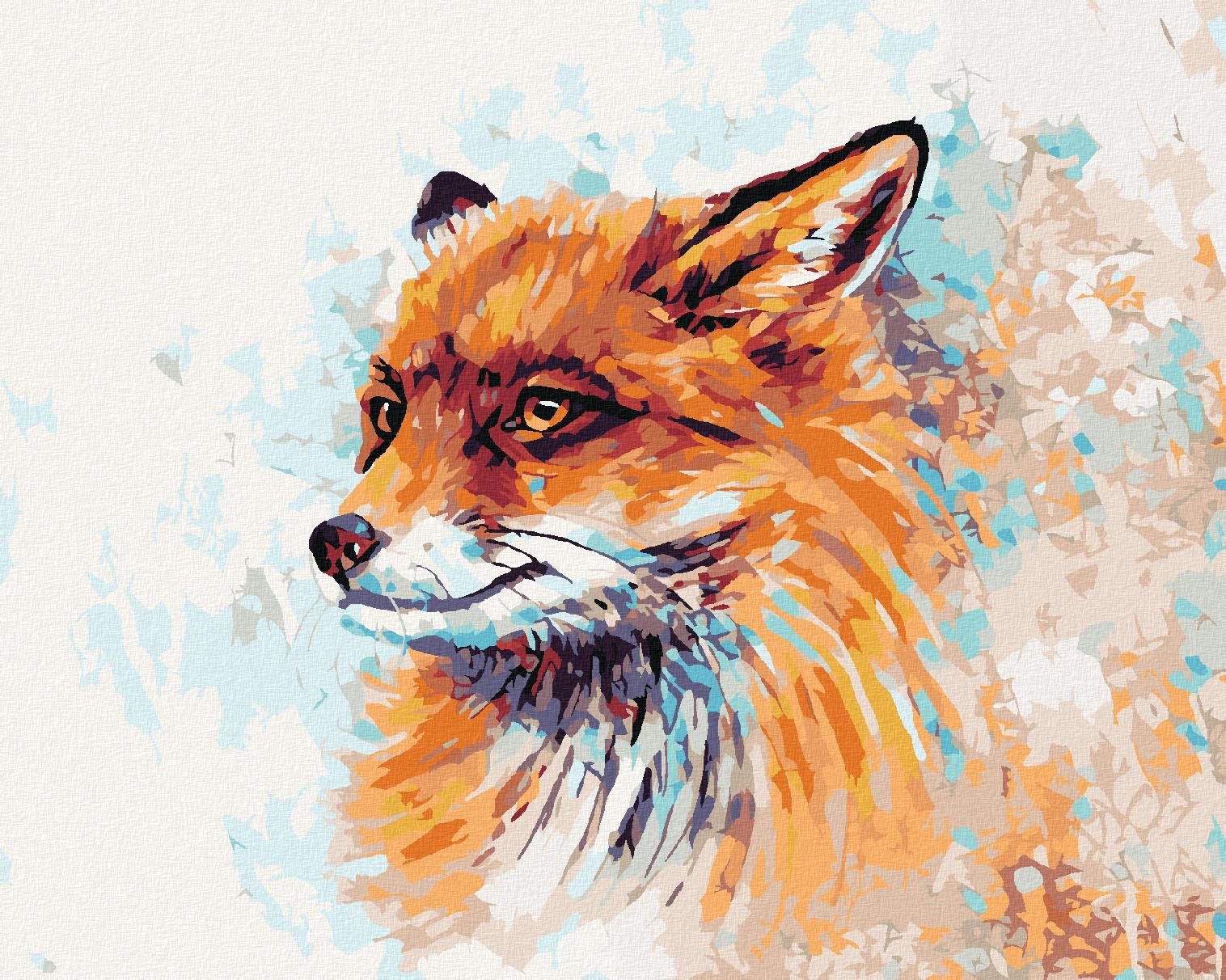Diamondi - BAREVNÁ LIŠKA, 40x50 cm, vypnuté plátno na rám