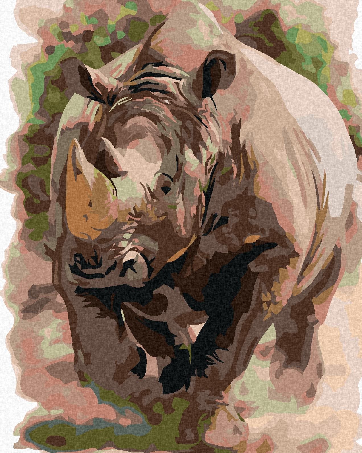 Diamondi - NOSOROŽEC, 40x50 cm, vypnuté plátno na rám