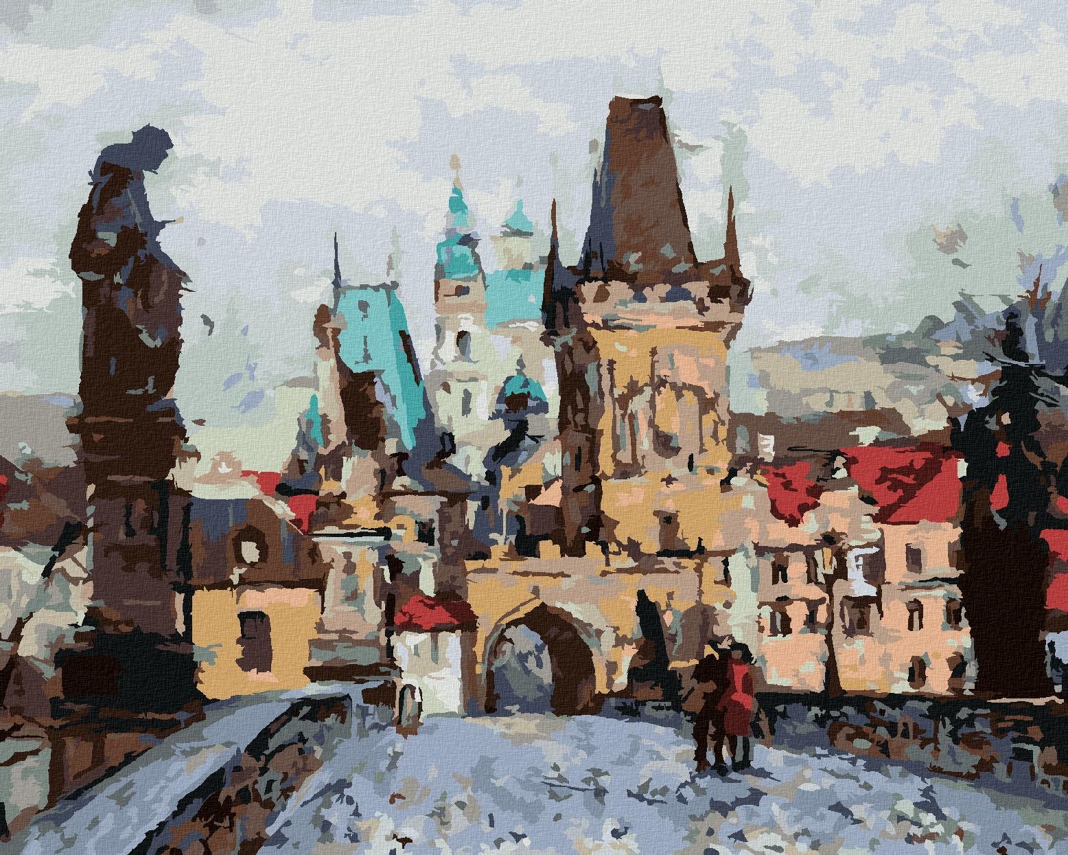 Diamondi - KARLŮV MOST NA PODZIM, 40x50 cm, vypnuté plátno na rám