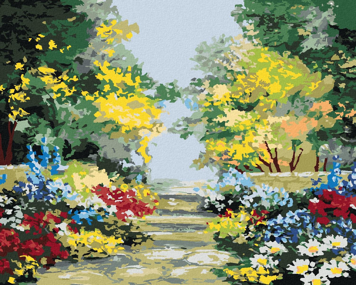Diamondi - OKRASNÉ KVĚTINY, 40x50 cm, vypnuté plátno na rám