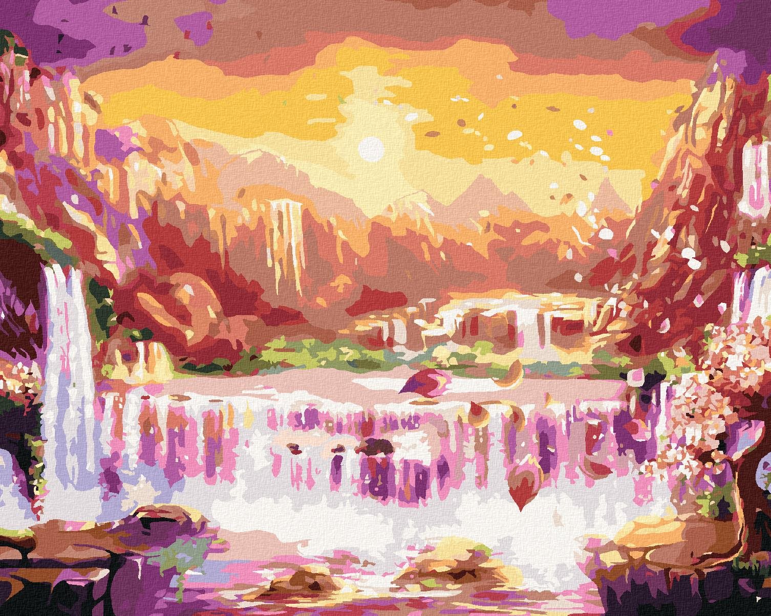 Diamondi - JAPONSKO VODOPÁDY, 40x50 cm, vypnuté plátno na rám