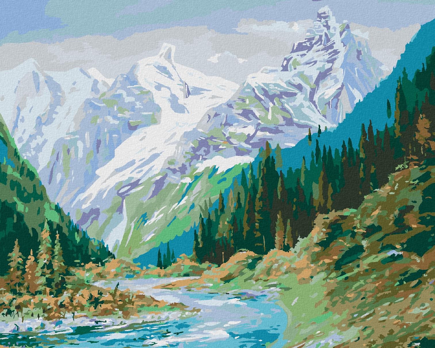 Diamondi - HORY NA KAVKAZE, 40x50 cm, vypnuté plátno na rám