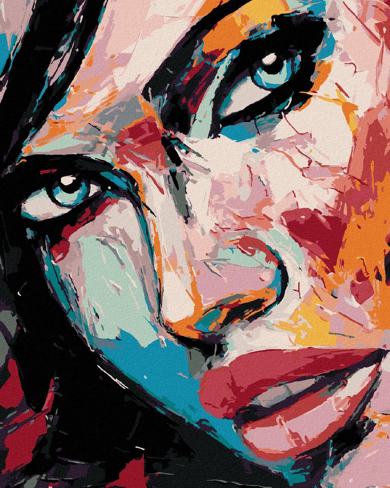 Diamondi - PORTRÉT BAREVNÁ ŽENA IV, 40x50 cm, vypnuté plátno na rám
