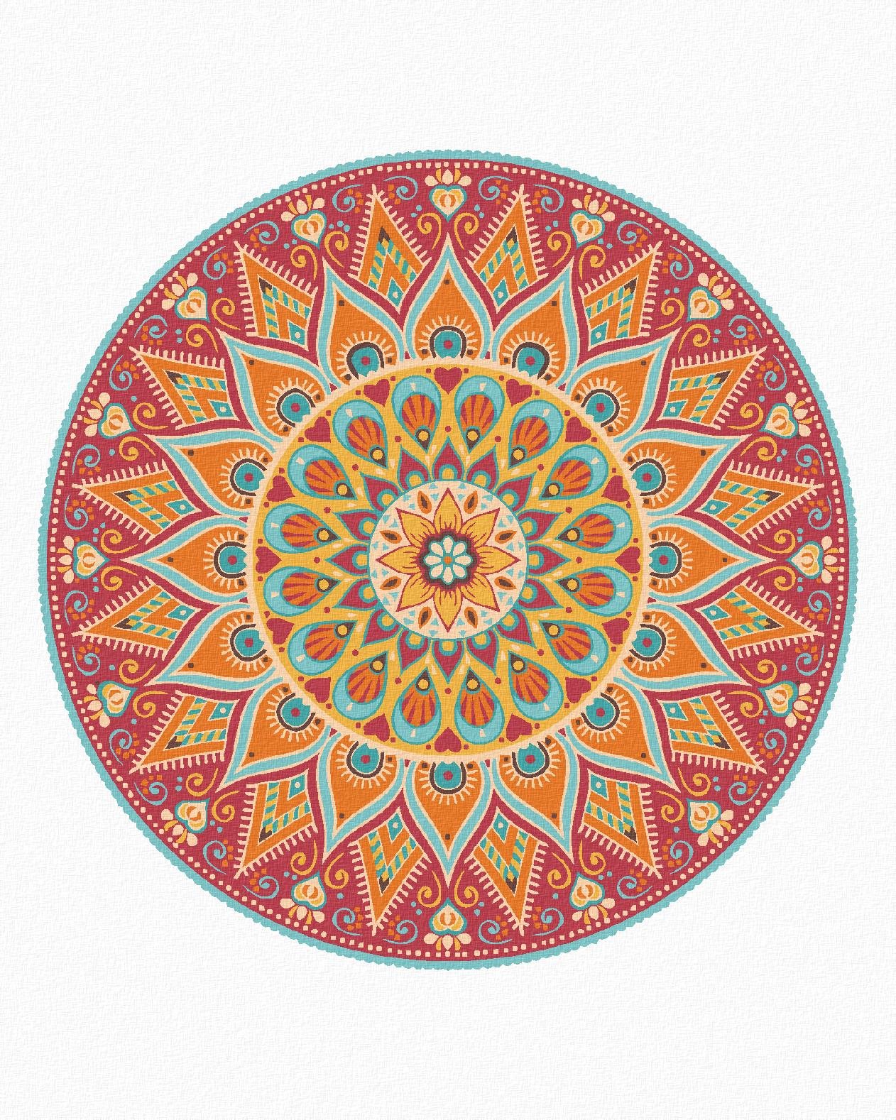 Diamondi - Diamantové malování - MANDALA, 40x50 cm, bez rámu a bez vypnutí plátna