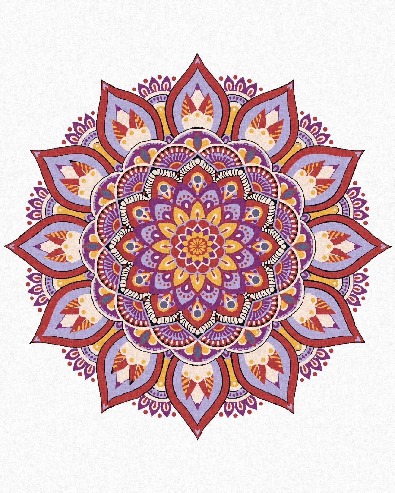 Diamondi - MANDALA IV, 40x50 cm, vypnuté plátno na rám