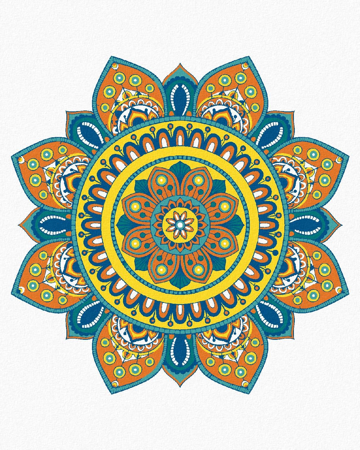 Diamondi - MANDALA V, 40x50 cm, vypnuté plátno na rám