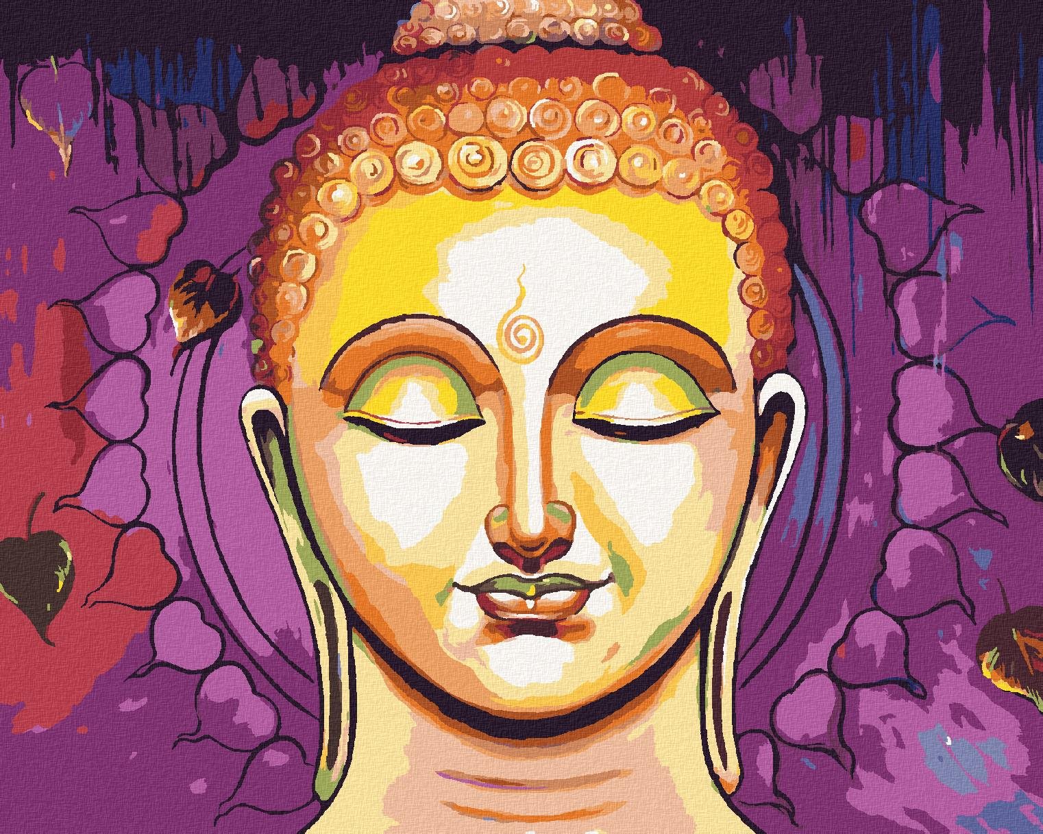 Diamondi - MEDITUJÍCÍ BUDDHA, 40x50 cm, vypnuté plátno na rám