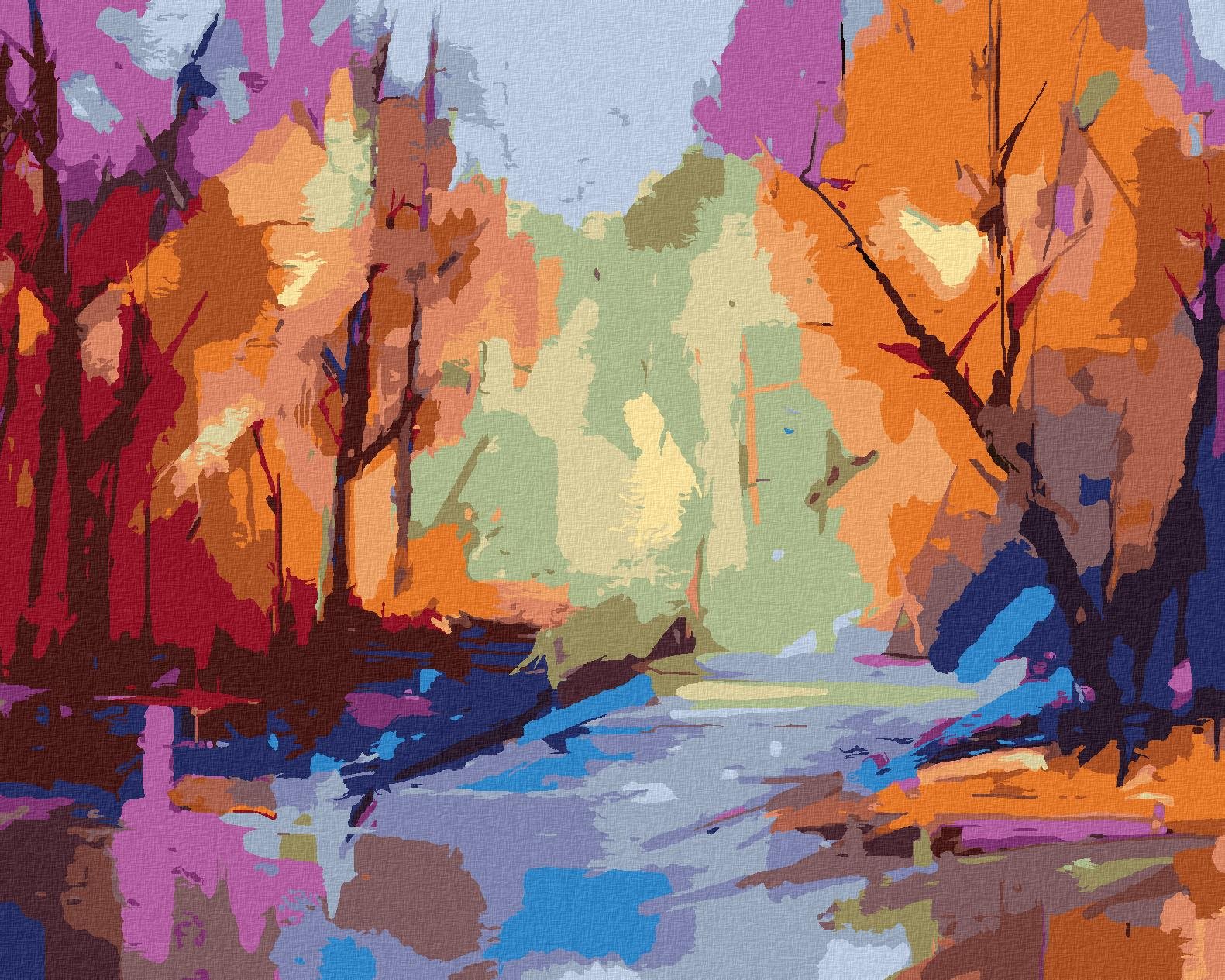 Diamondi - ABSTRAKTNÍ KRAJINA, 40x50 cm, vypnuté plátno na rám