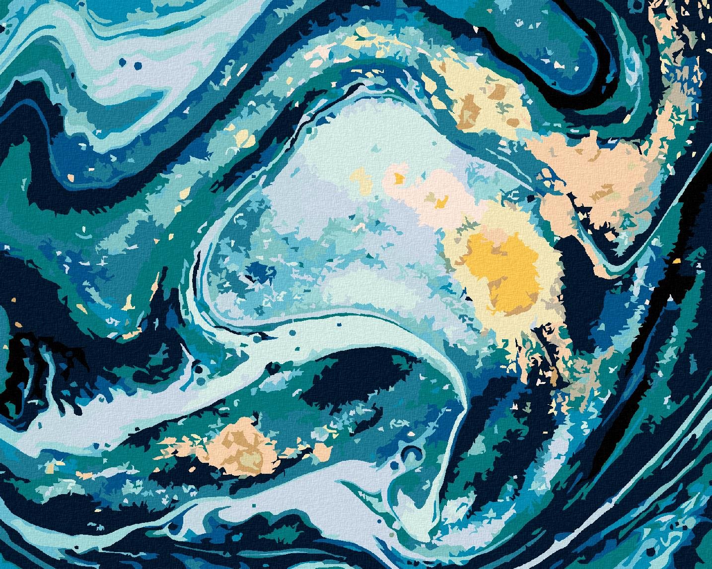 Diamondi - MODRÁ ABSTRAKCE, 40x50 cm, vypnuté plátno na rám