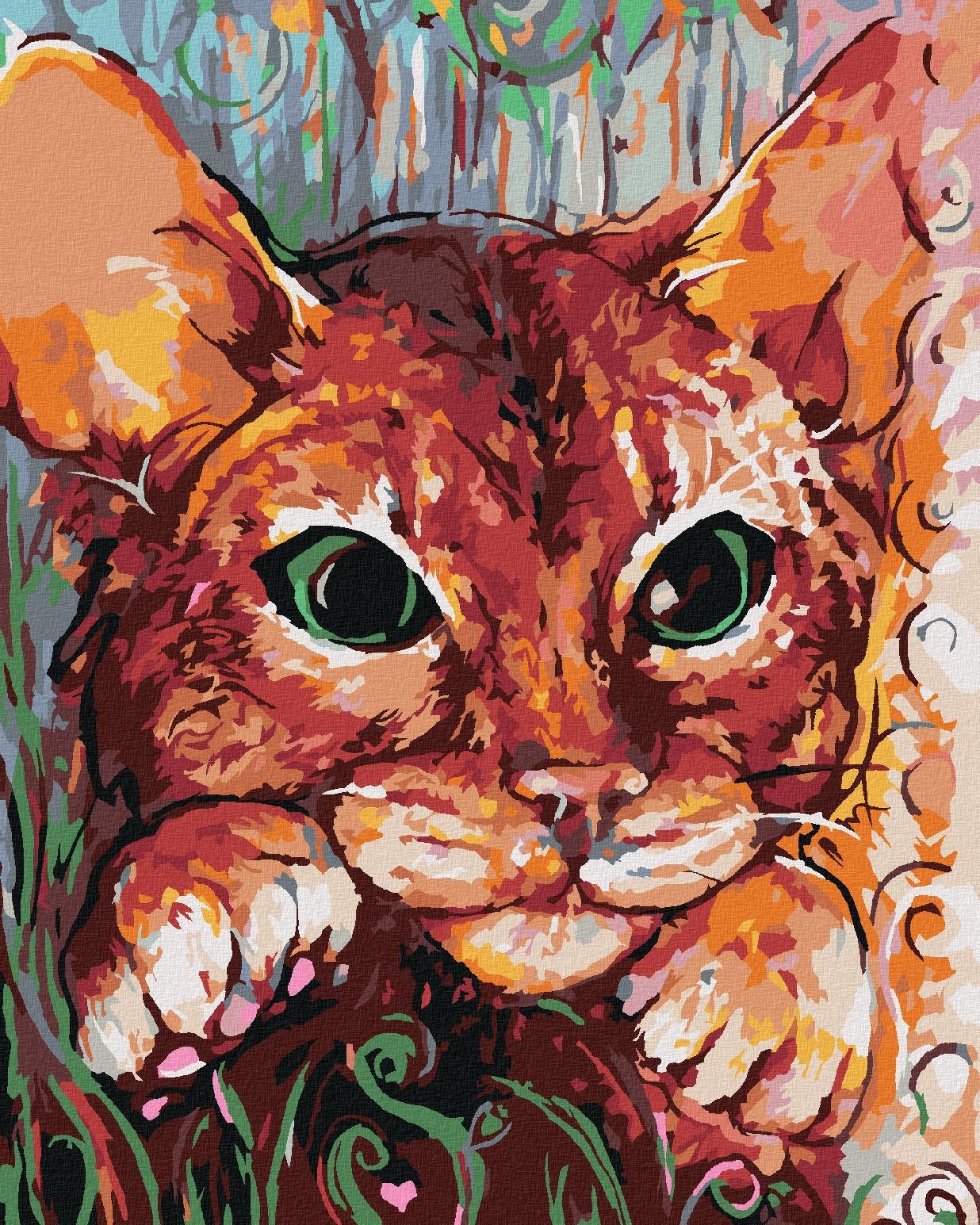 Diamondi - MALOVANÁ KOČKA, 40x50 cm, vypnuté plátno na rám