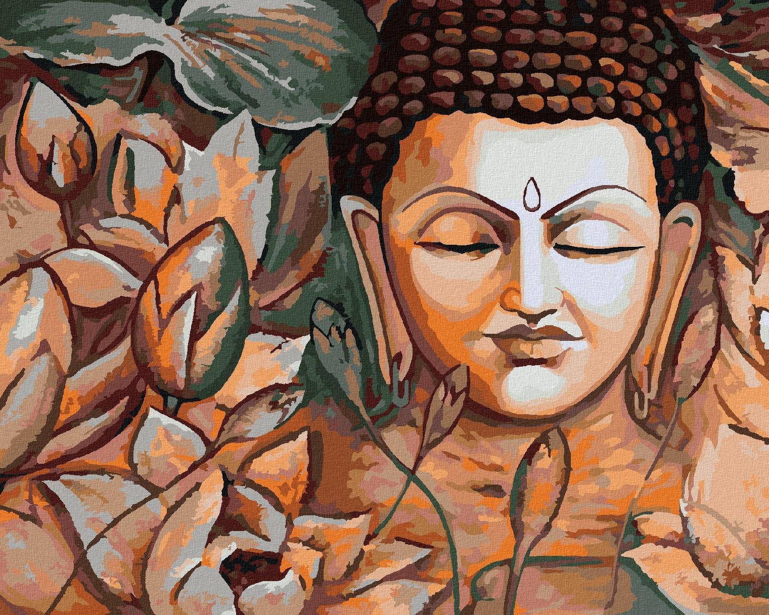 Diamondi - SPIRITUÁLNÍ BUDDHA, 40x50 cm, vypnuté plátno na rám