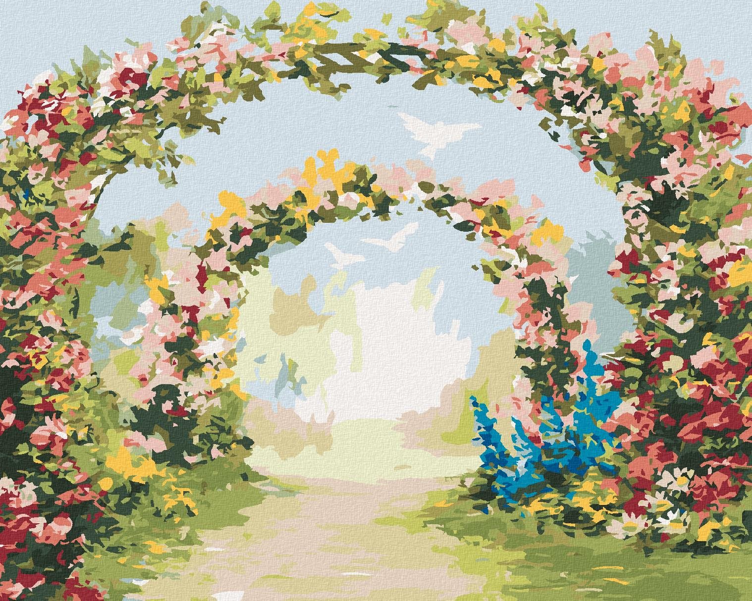 Diamondi - KVĚTINOVÁ BRÁNA, 40x50 cm, vypnuté plátno na rám