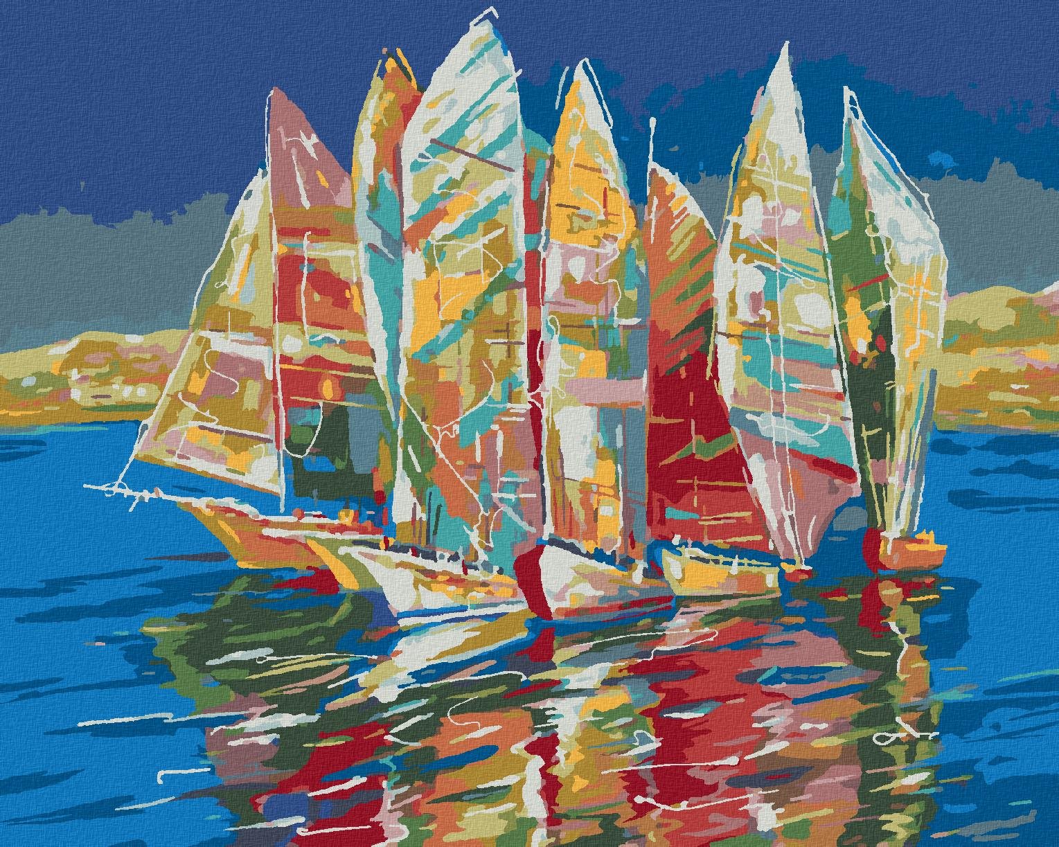Diamondi - BAREVNÉ PLACHETNICE, 40x50 cm, vypnuté plátno na rám