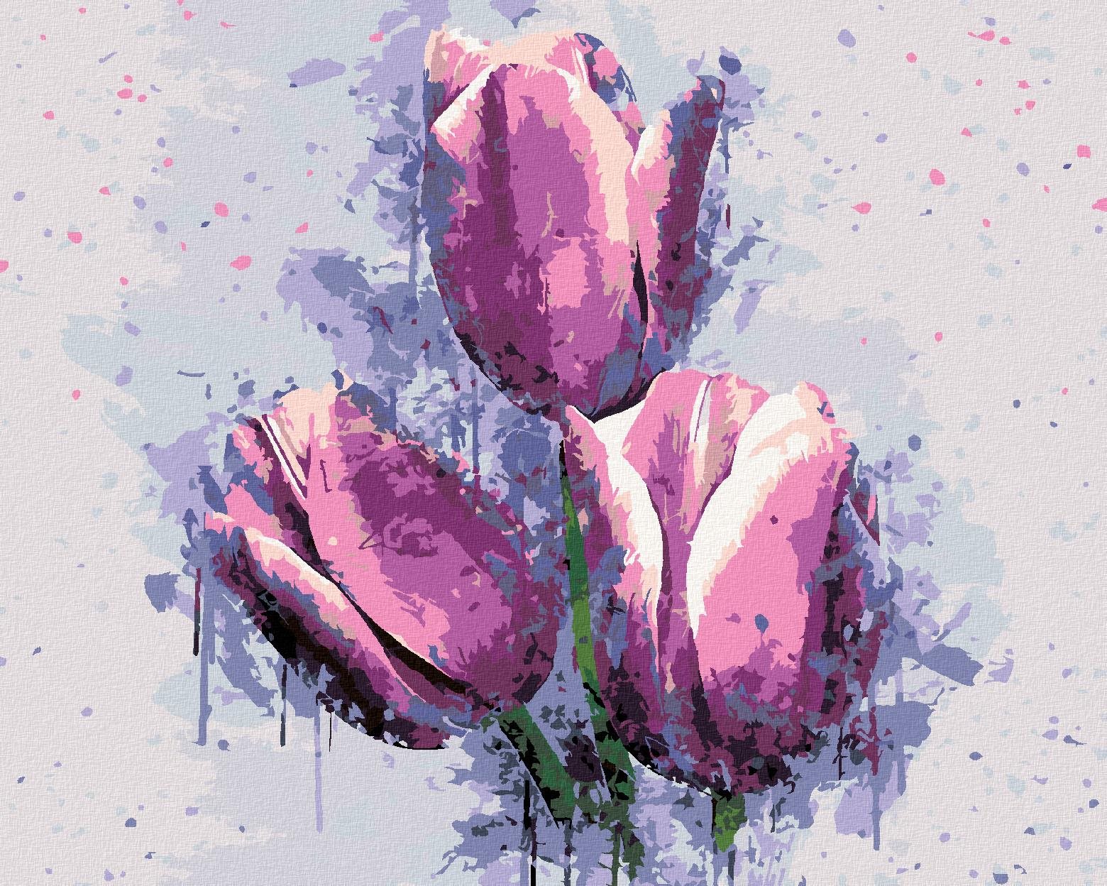Diamondi - MALOVANÉ TULIPÁNY, 40x50 cm, vypnuté plátno na rám