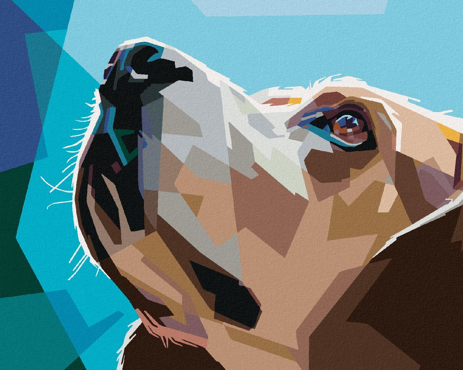 Diamondi - Diamantové malování - PES BÍGL, 40x50 cm, bez rámu a bez vypnutí plátna