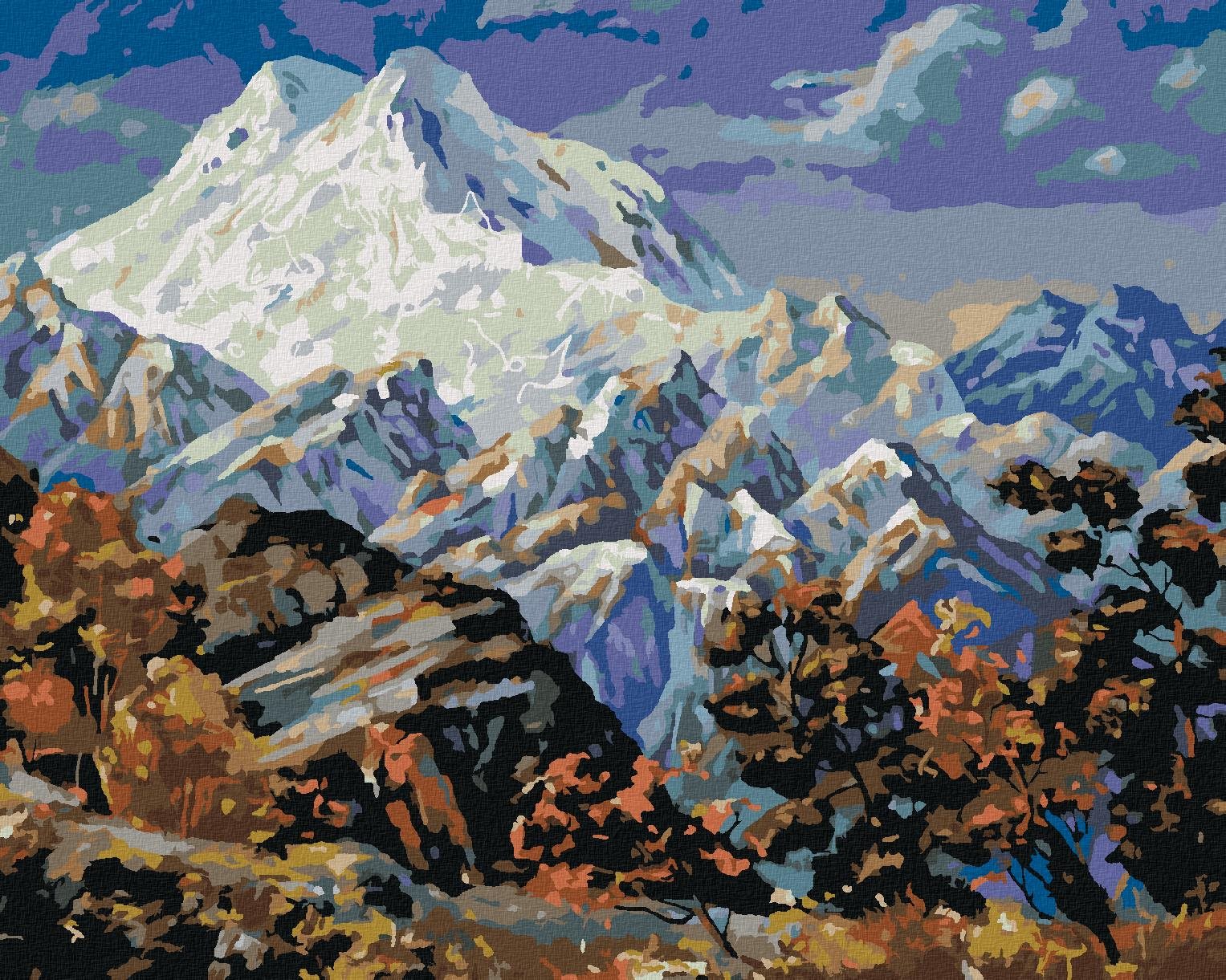 Diamondi - POHLED NA HORU ELBRUS, 40x50 cm, vypnuté plátno na rám