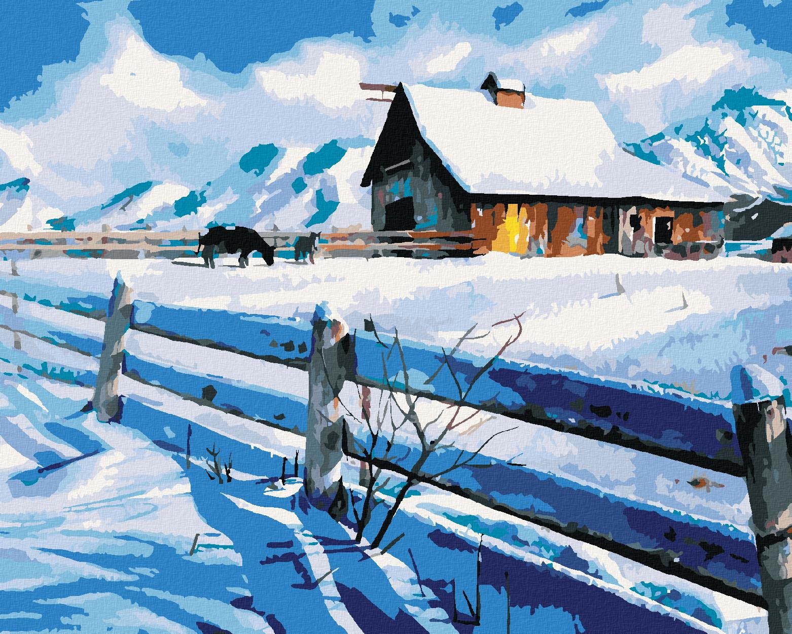Diamondi - FARMA NA HORÁCH, 40x50 cm, vypnuté plátno na rám