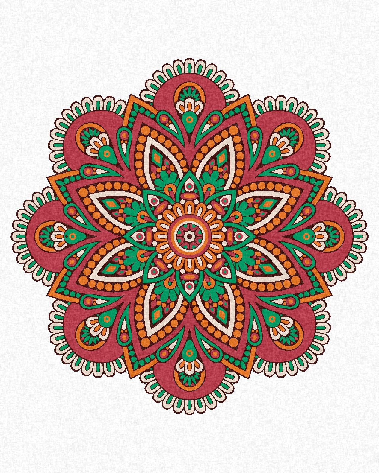 Diamondi - MANDALA VI, 40x50 cm, vypnuté plátno na rám