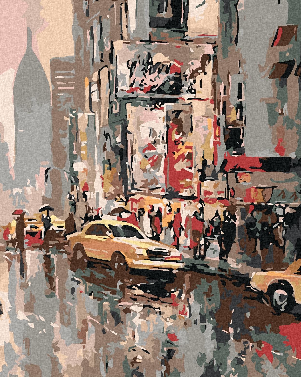Diamondi - AMERICKÉ TAXI, 40x50 cm, vypnuté plátno na rám