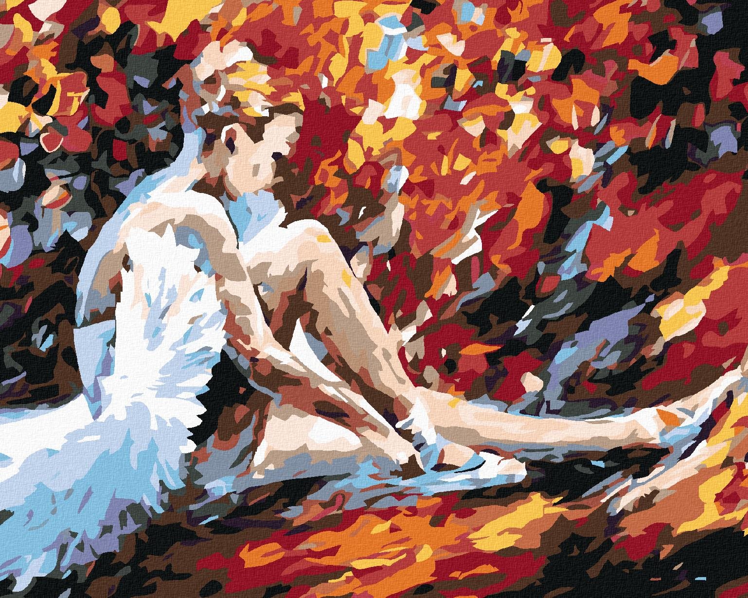 Diamondi - SEDÍCÍ BALETKA, 40x50 cm, vypnuté plátno na rám