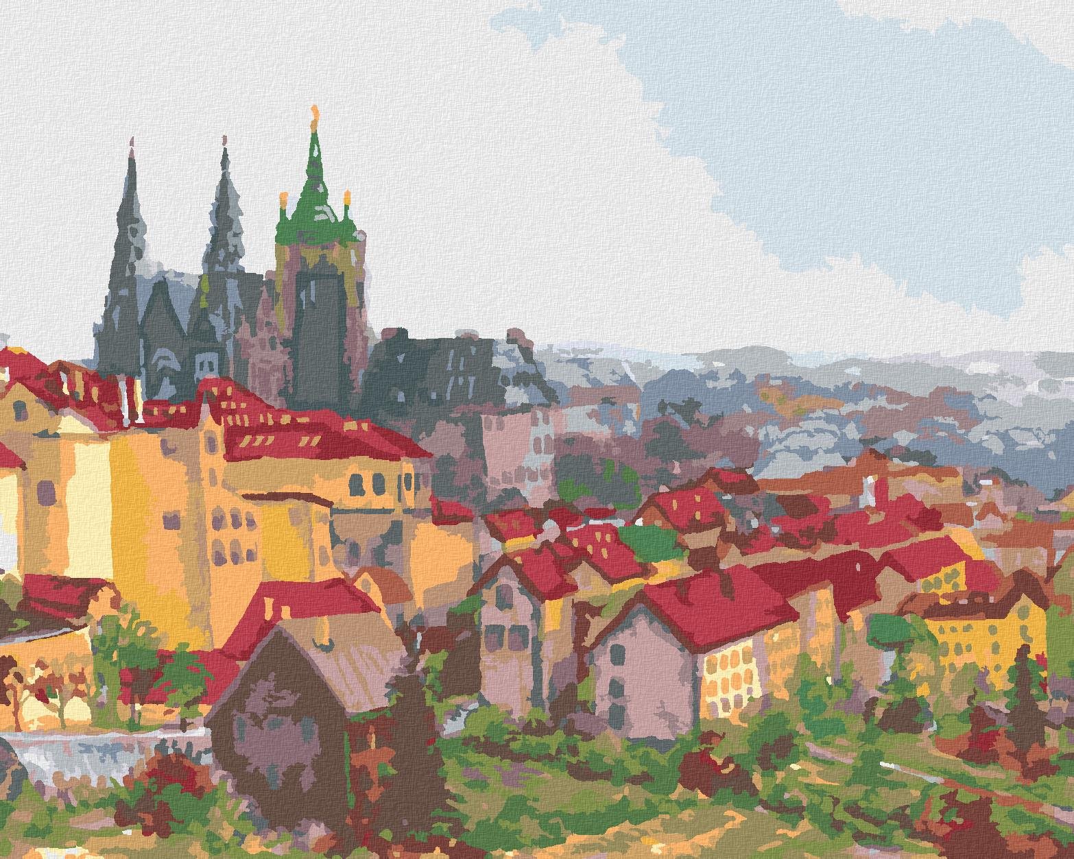 Diamondi - PRAŽSKÝ HRAD, 40x50 cm, vypnuté plátno na rám