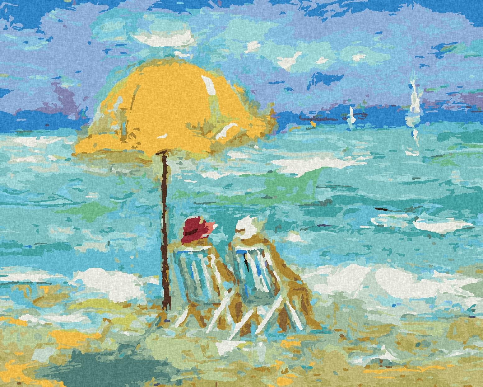 Diamondi - DOVOLENÁ NA PLÁŽI, 40x50 cm, vypnuté plátno na rám