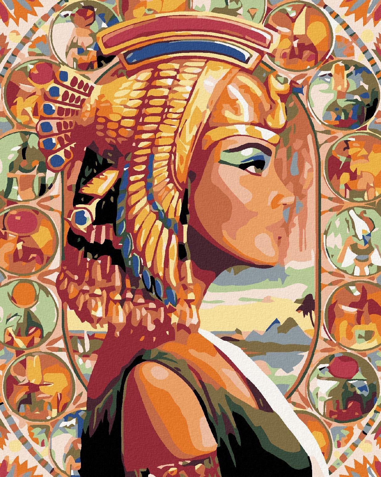 Diamondi - KRÁLOVNA EGYPTA, 40x50 cm, vypnuté plátno na rám