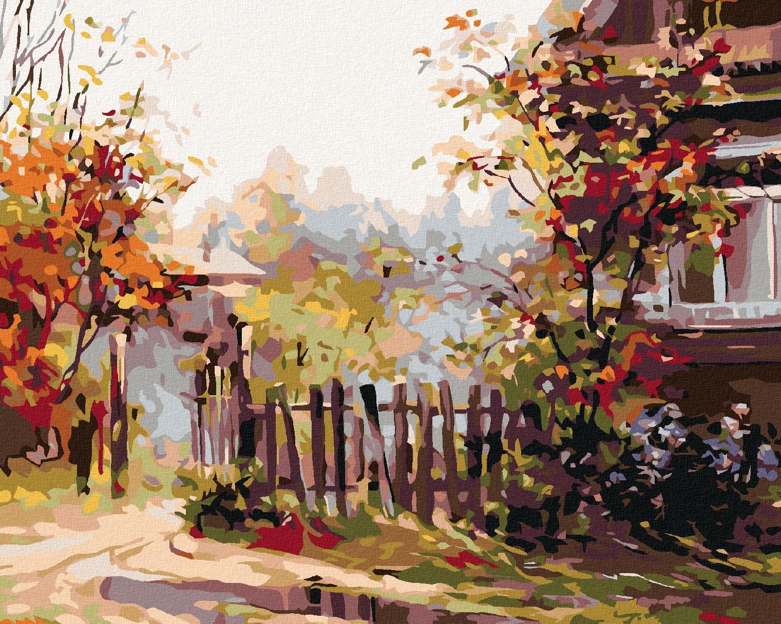 Diamondi - NA VENKOVĚ PŘED DOMEM, 40x50 cm, vypnuté plátno na rám