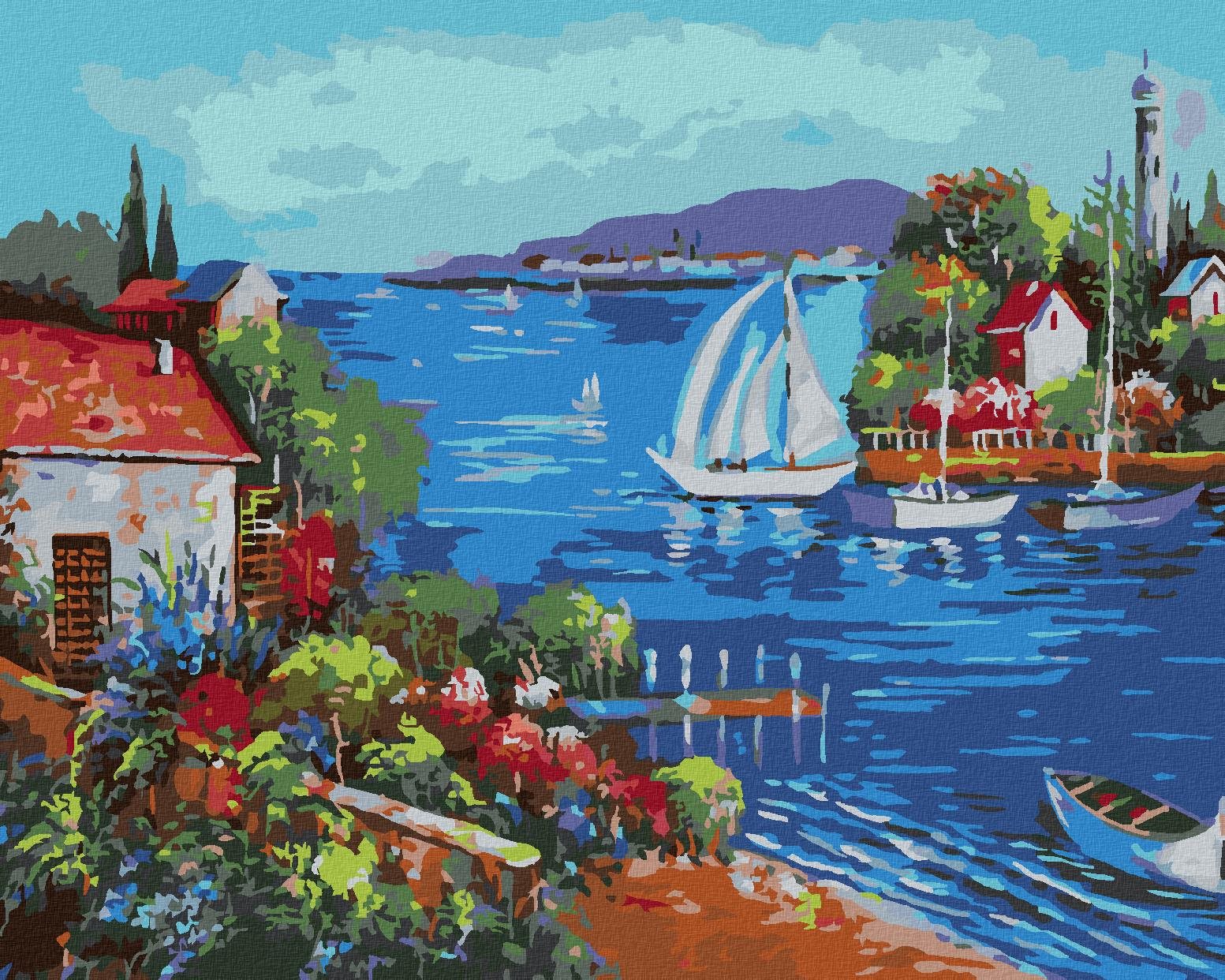 Diamondi - MOŘSKÁ ZÁTOKA, 40x50 cm, vypnuté plátno na rám