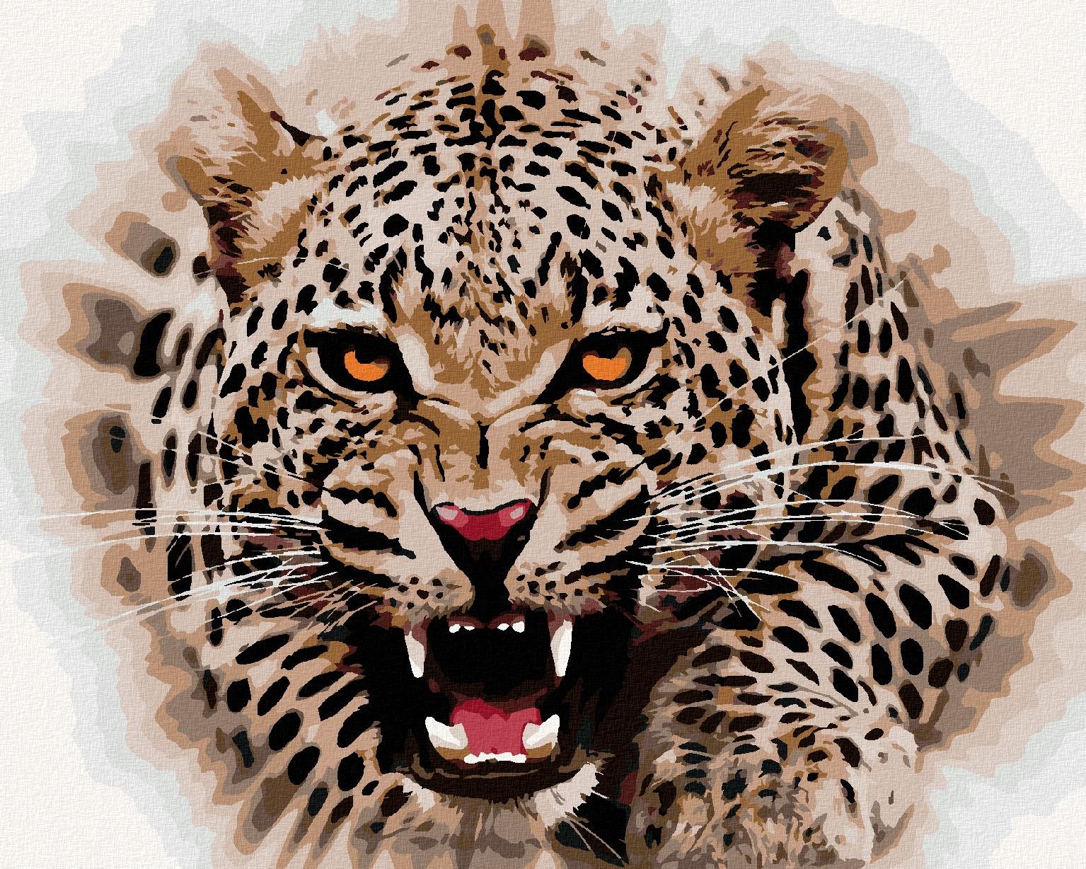 Diamondi - JAGUÁR ÚTOČÍ, 40x50 cm, vypnuté plátno na rám