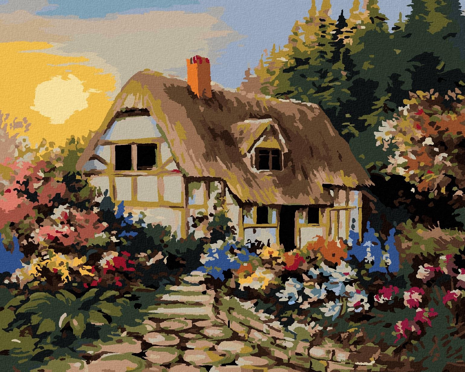 Diamondi - POHÁDKOVÁ CHALOUPKA, 40x50 cm, vypnuté plátno na rám
