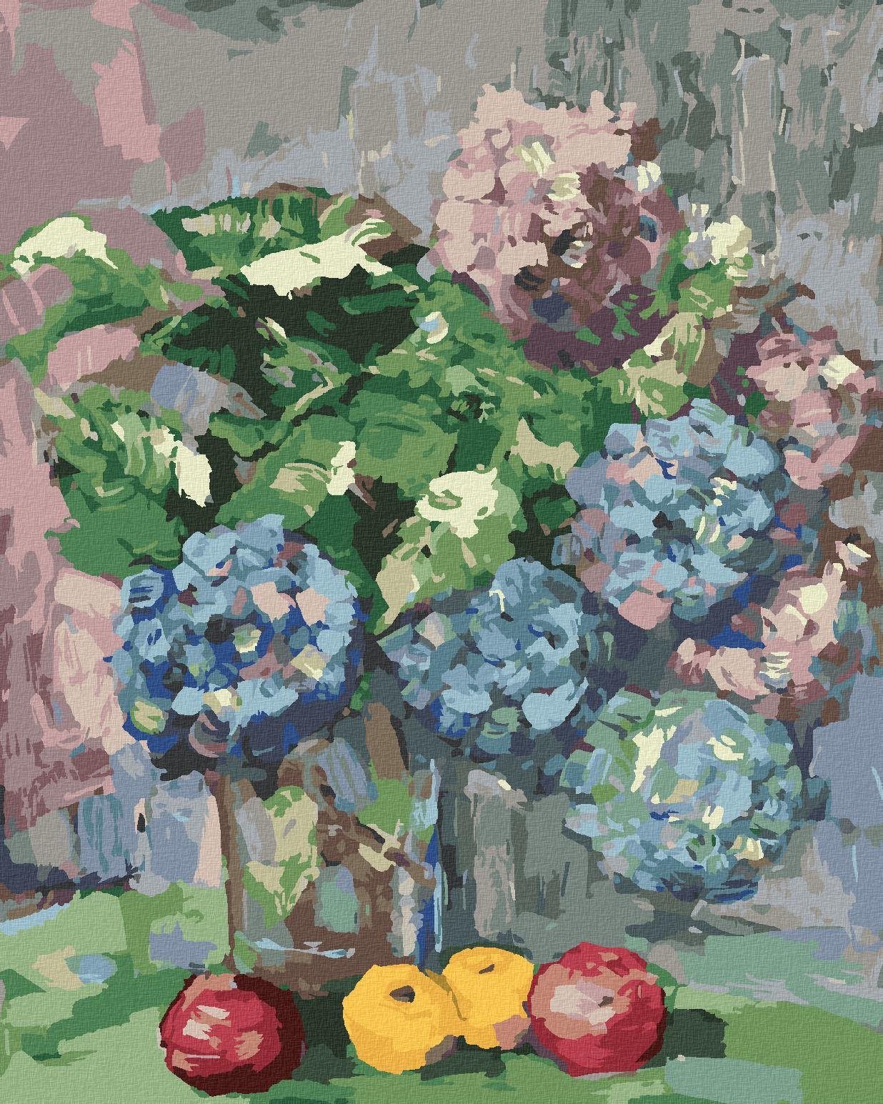 Diamondi - KYTICE HORTENZIÍ, 40x50 cm, vypnuté plátno na rám