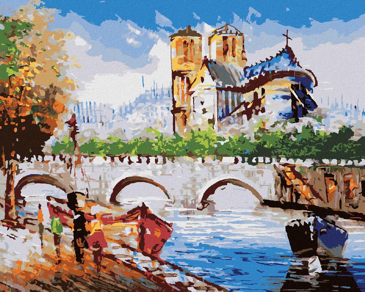 Diamondi - POHLED NA PAŘÍŽSKOU ULIČKU, 40x50 cm, vypnuté plátno na rám